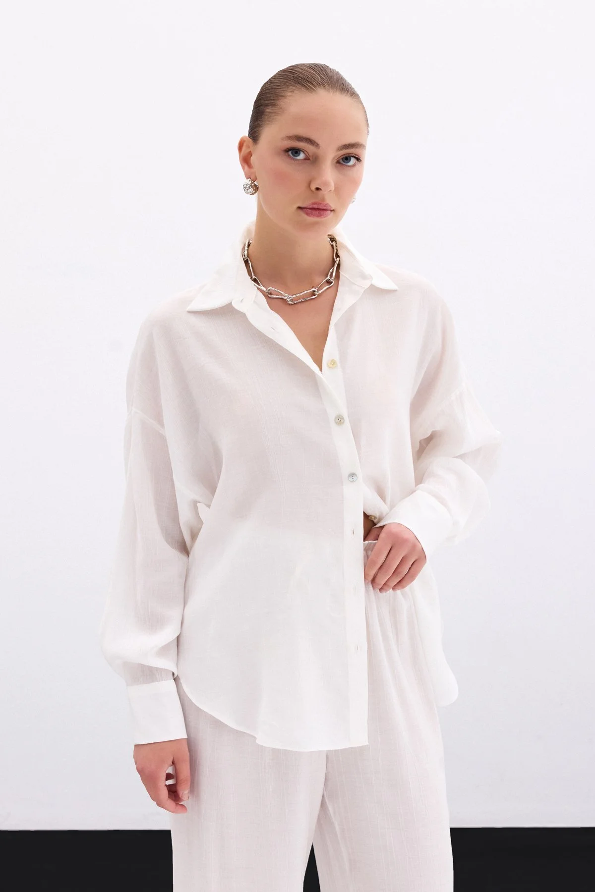 Salaş Gömlek - Ekru